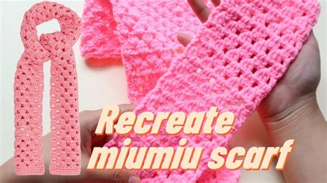 Recreating MiuMiu scarf in easy crochet way 